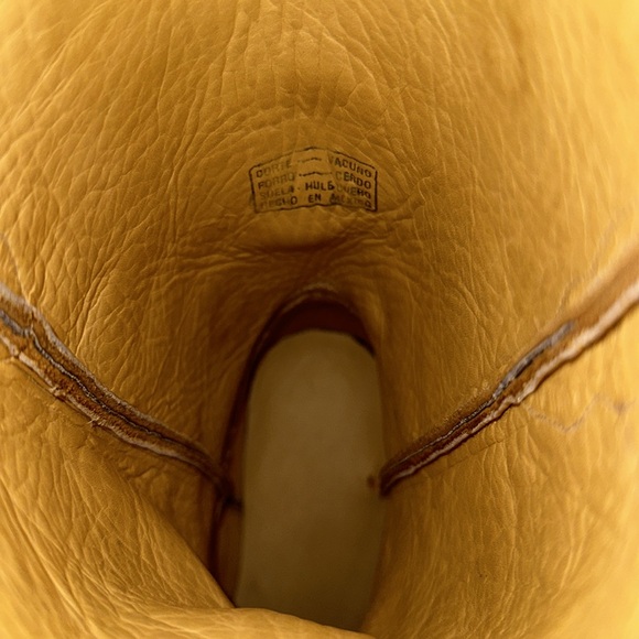 Women’s Brown Leather Cowboy Boots with Sunflower Embroidery Size 9 - Picture 7 of 10